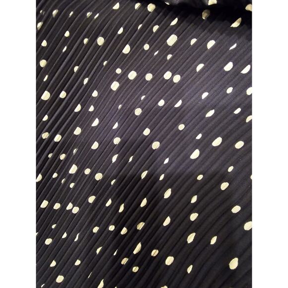 Zara Wide Leg Accordion/pleated Pants Navy Polka Dots Sz M - Picture 2 of 5